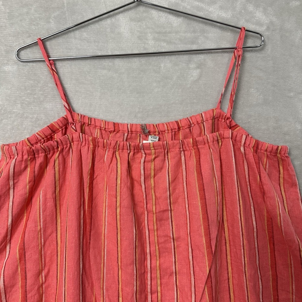 A New Day Women's XXL Dress‎ Pink Striped Sleeveless Shift Linen Blend New - Picture 10 of 14